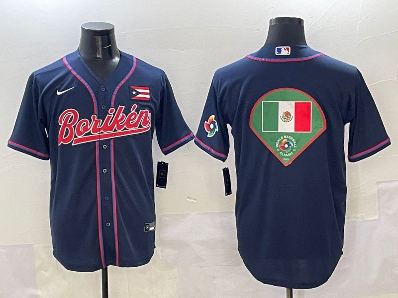 Men Puerto Rico Blank Blue Joint Name 2025 Nike MLB Jersey style 16